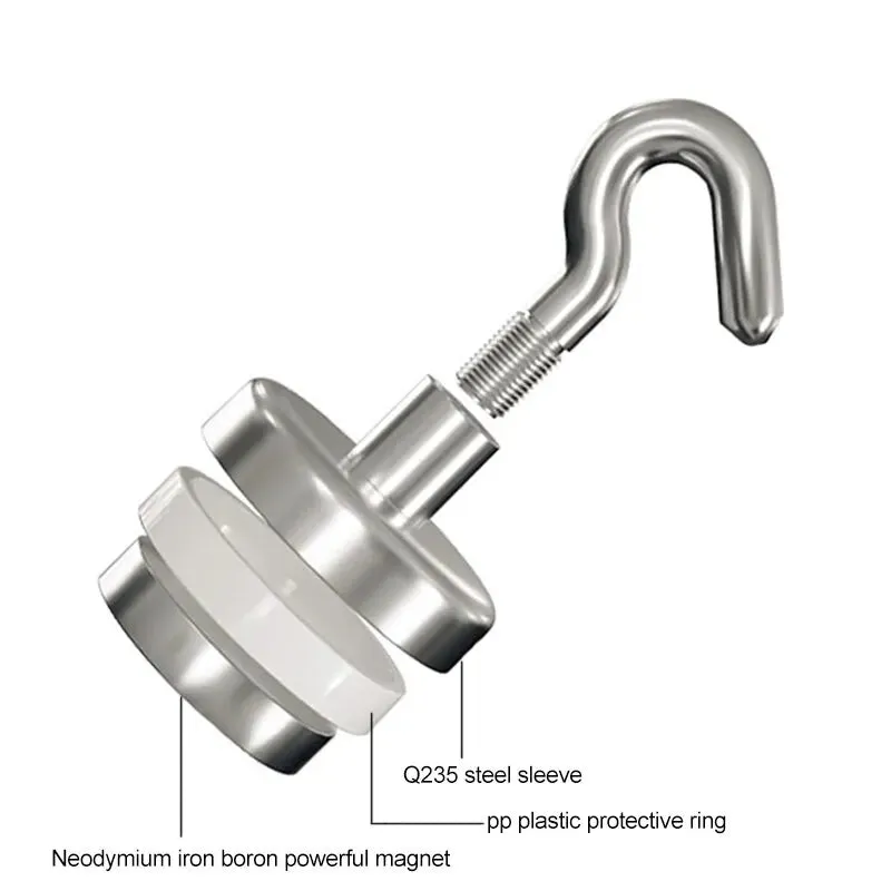 10pcs Metal Magnetic Hooks Heavy Duty Key Coat Hanger for Home Kitchen Bathroom Storage