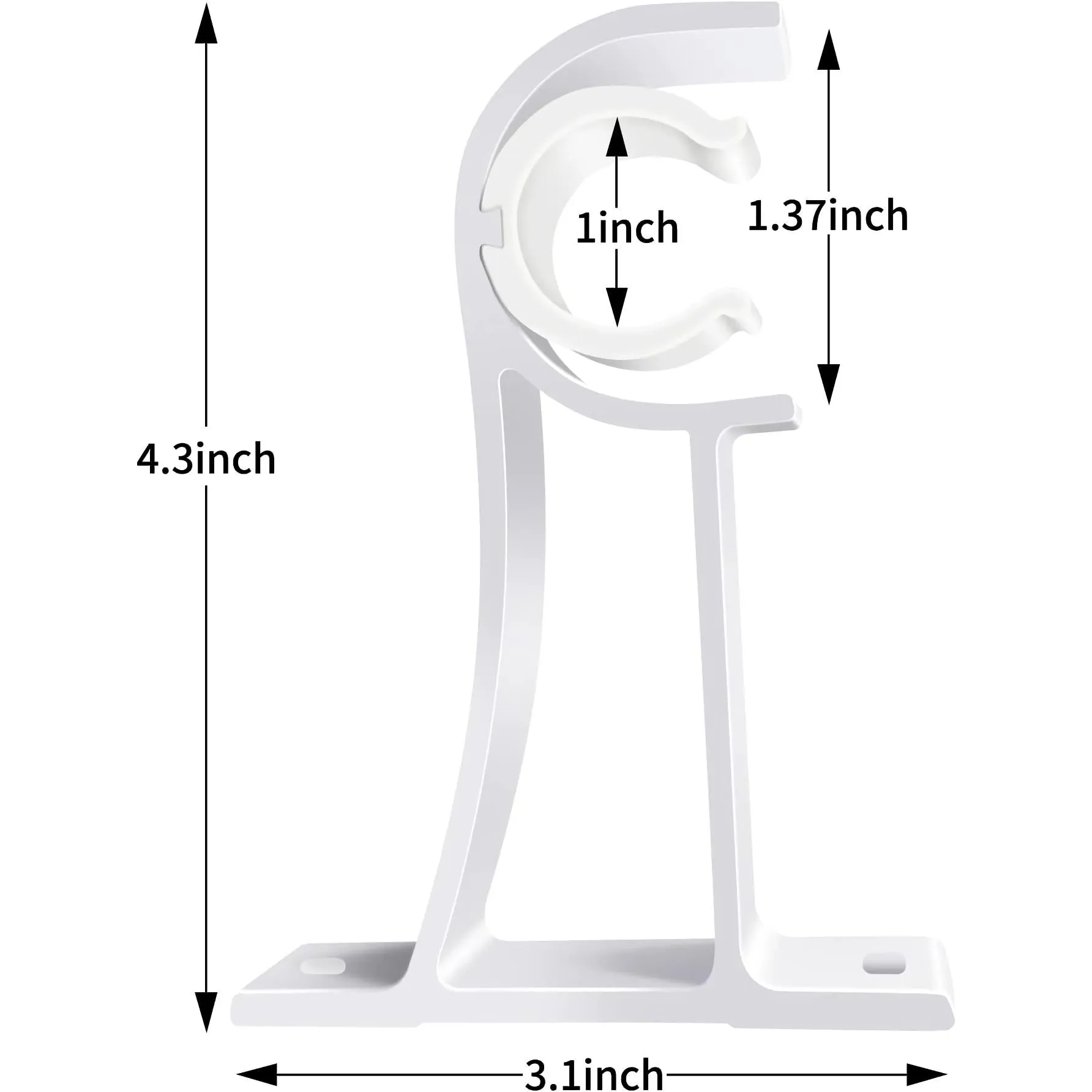 Aluminum Alloy Curtain Rod Brackets with Screws – 2/4pcs Set