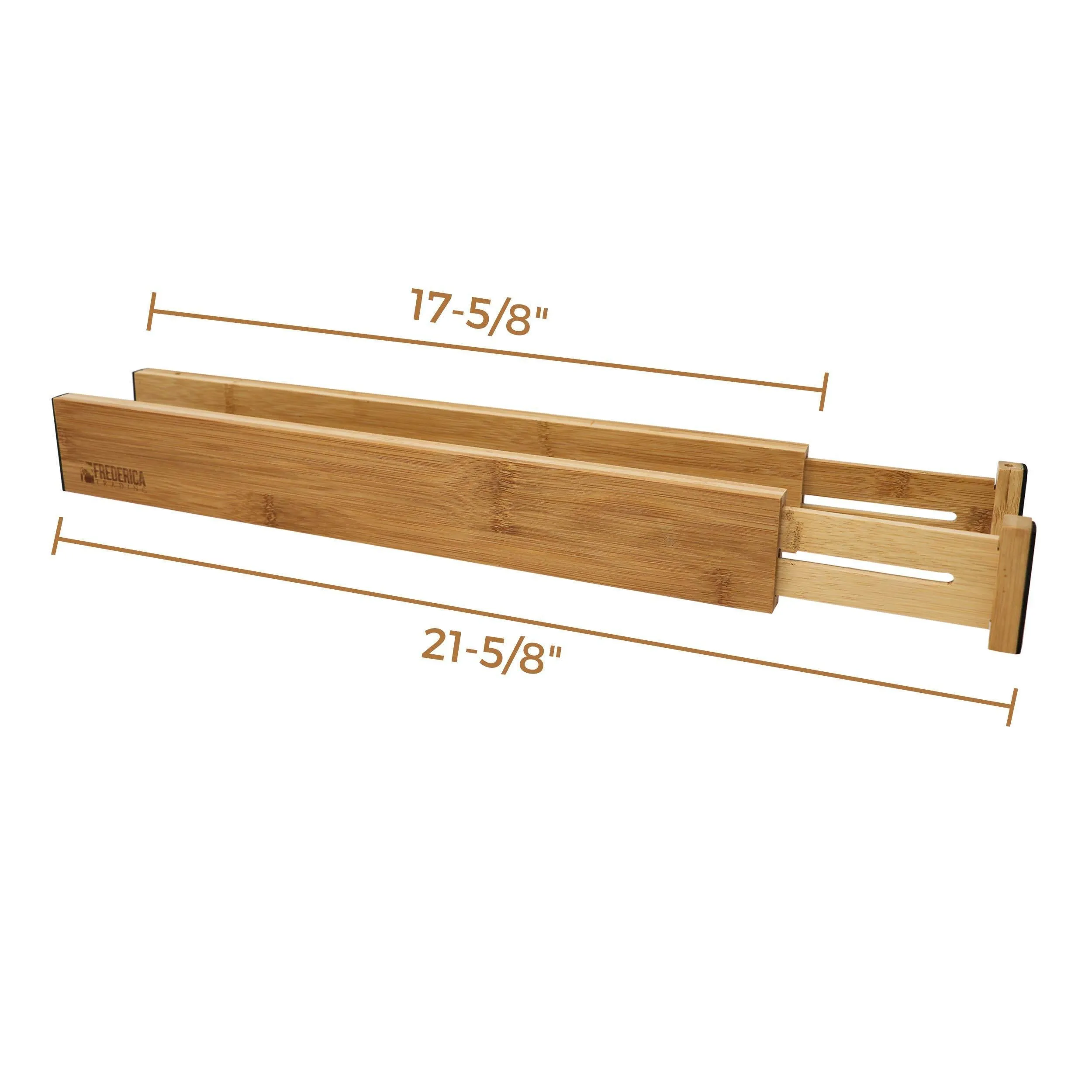 Bamboo Adjustable Drawer Divider Organizers - Spring Loaded, Stackable | Perfect for Kitchen Utensils, Silverware & Knife Drawer Dividers, Desk, Bathroom, and Dresser Drawer Organization (6-Pack)