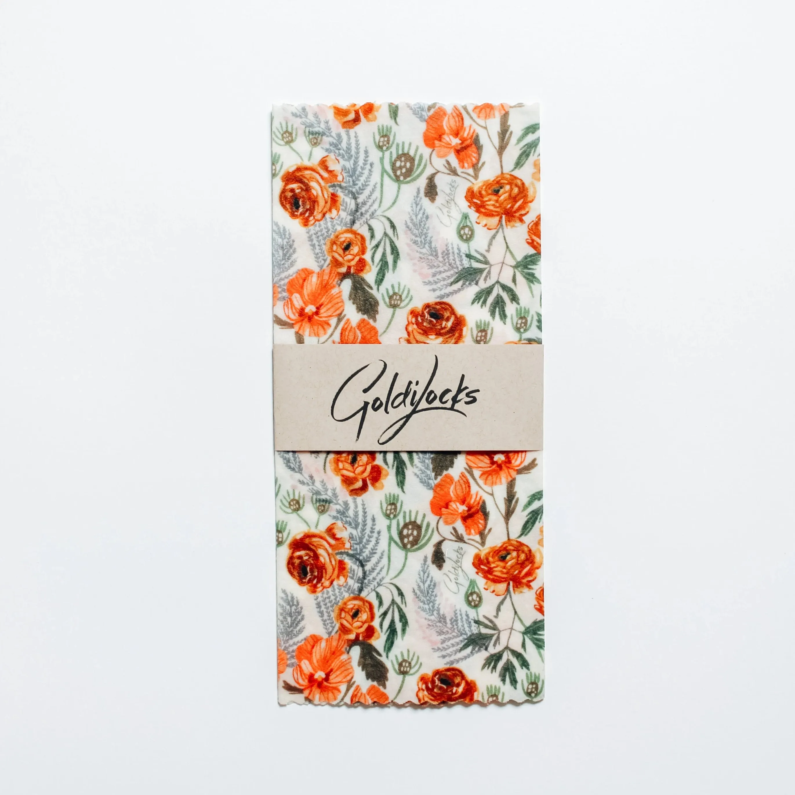 Beeswax Food Wraps: Golden Floral Single Medium