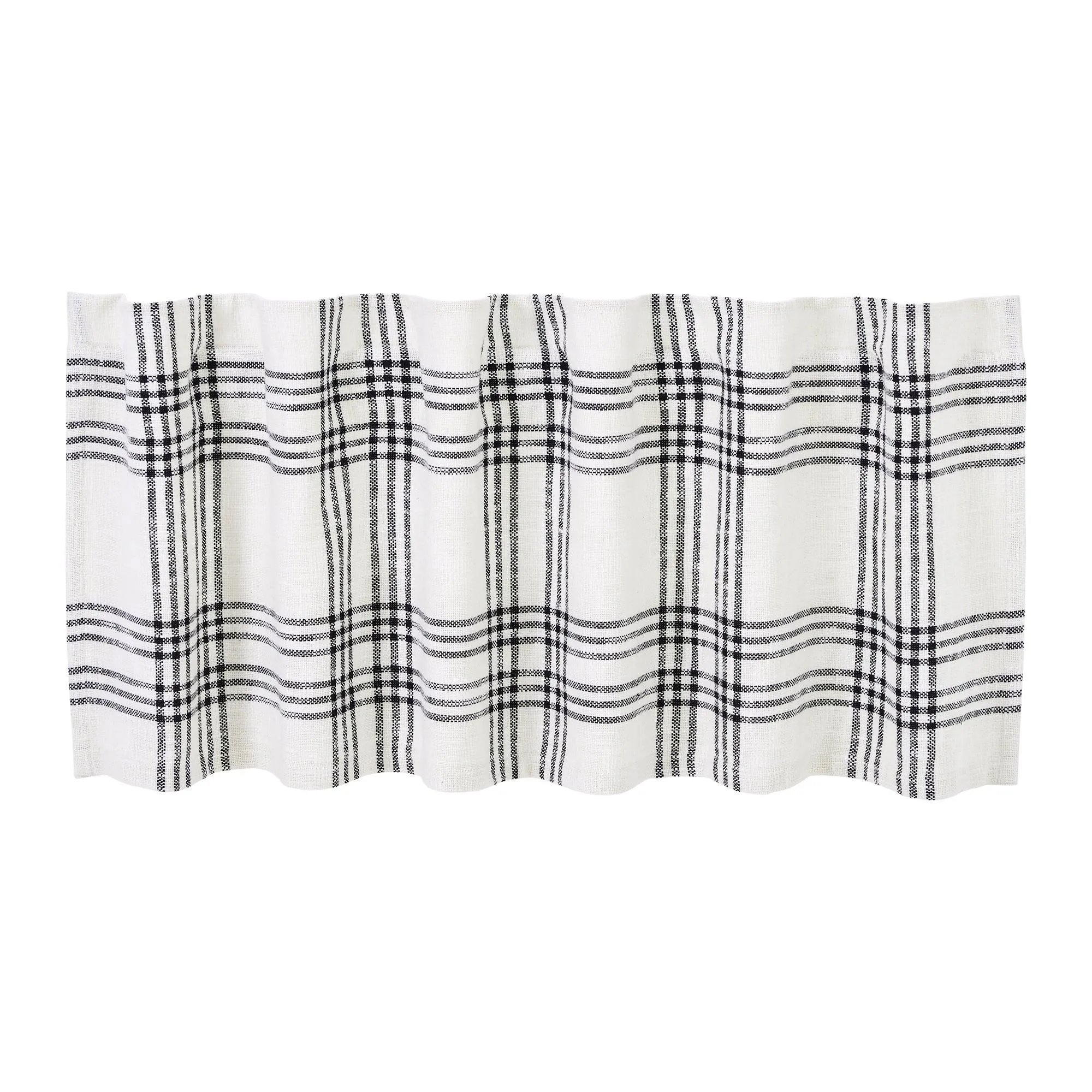 Black Plaid Valance Curtain 19x60 VHC Brands