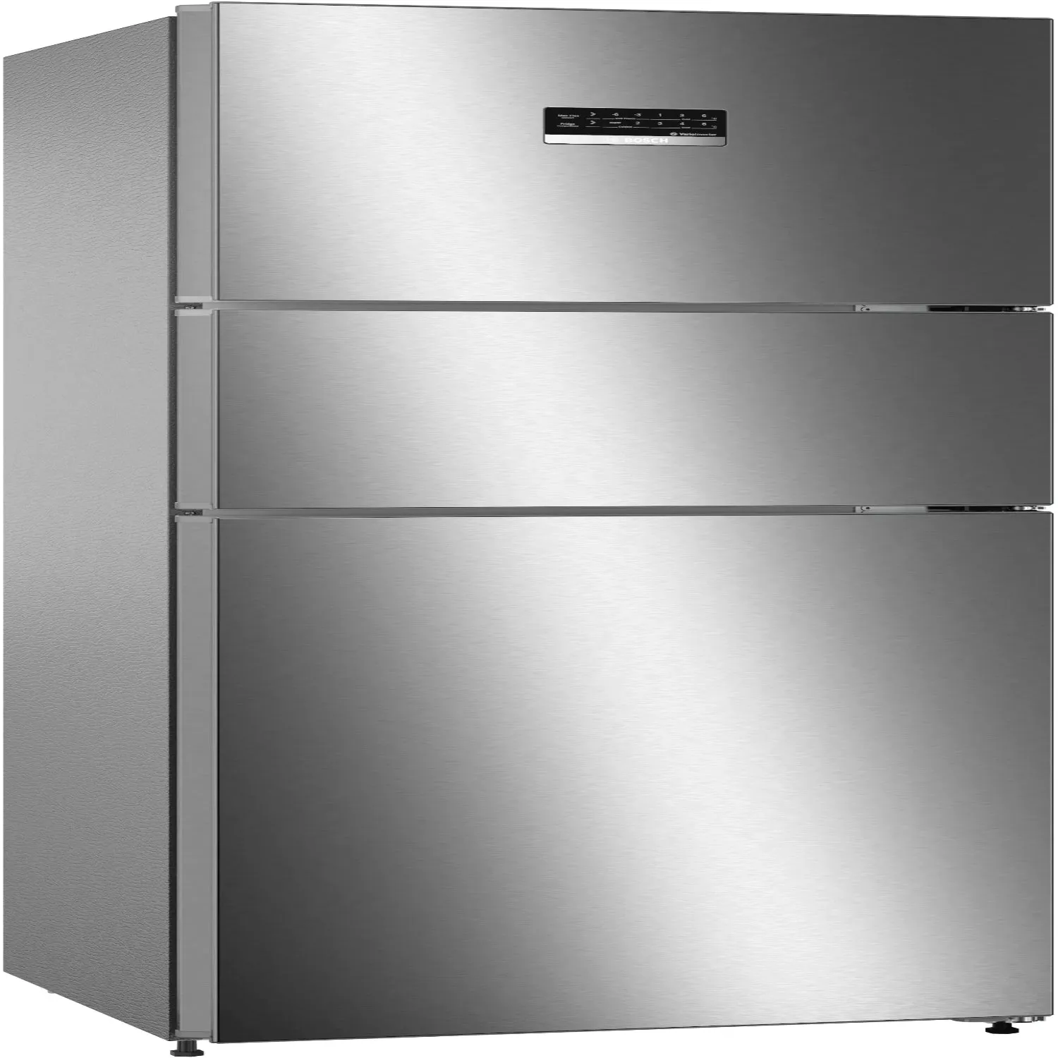 Bosch CMC33K05NI Serie 4 332 Litres Frost Free Vario Inverter Triple Door Refrigerator (MultiAirflow System,  Smoky Steel)