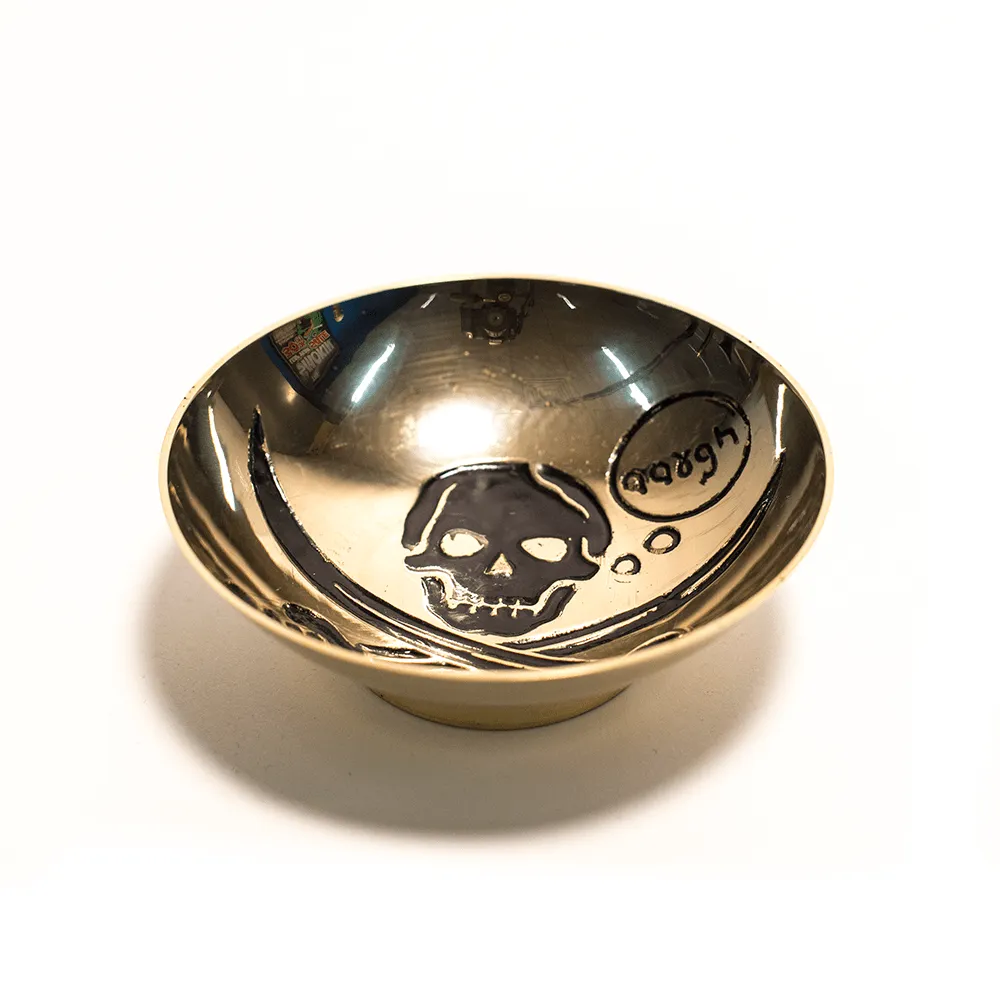 BRASS BOWL WITH SKULL 4 INCHES