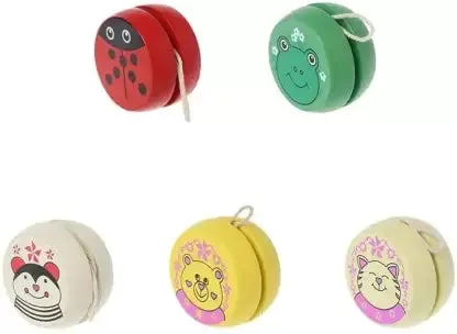 Cartoon Theme Wooden Yoyo Toy for Kids (1 Pc)