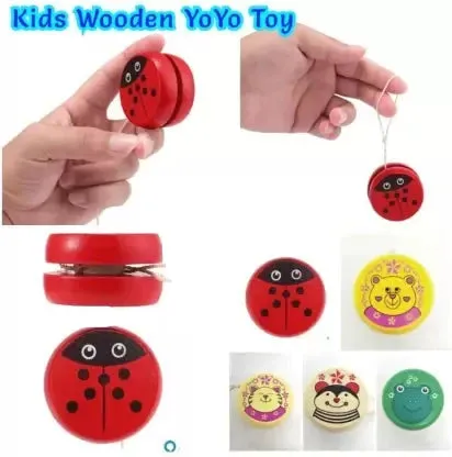Cartoon Theme Wooden Yoyo Toy for Kids (1 Pc)