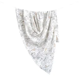 Crane Baby Ezra Collection Muslin Swadddle Woodland Print