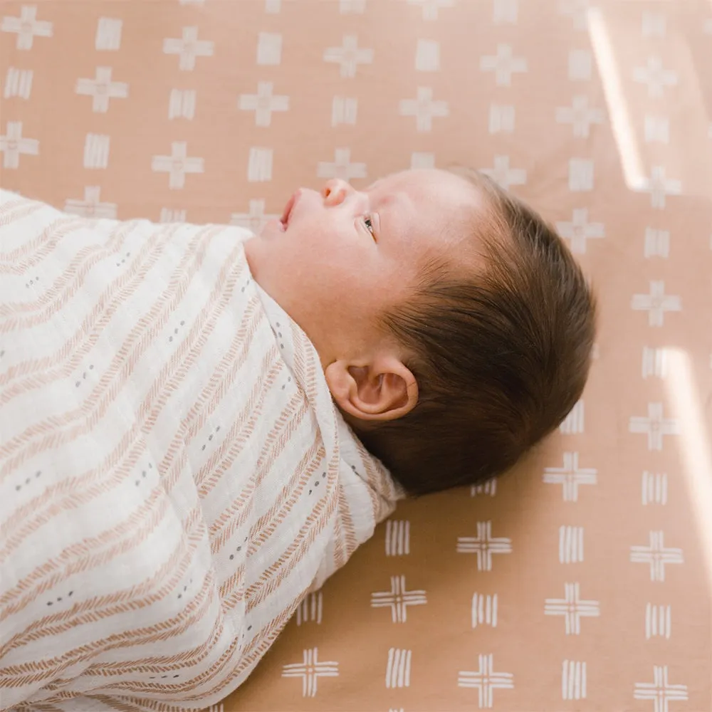 Crane Baby Ezra Collection Muslin Swaddle Herringbone