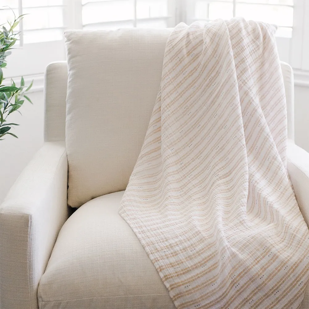 Crane Baby Ezra Collection Muslin Swaddle Herringbone