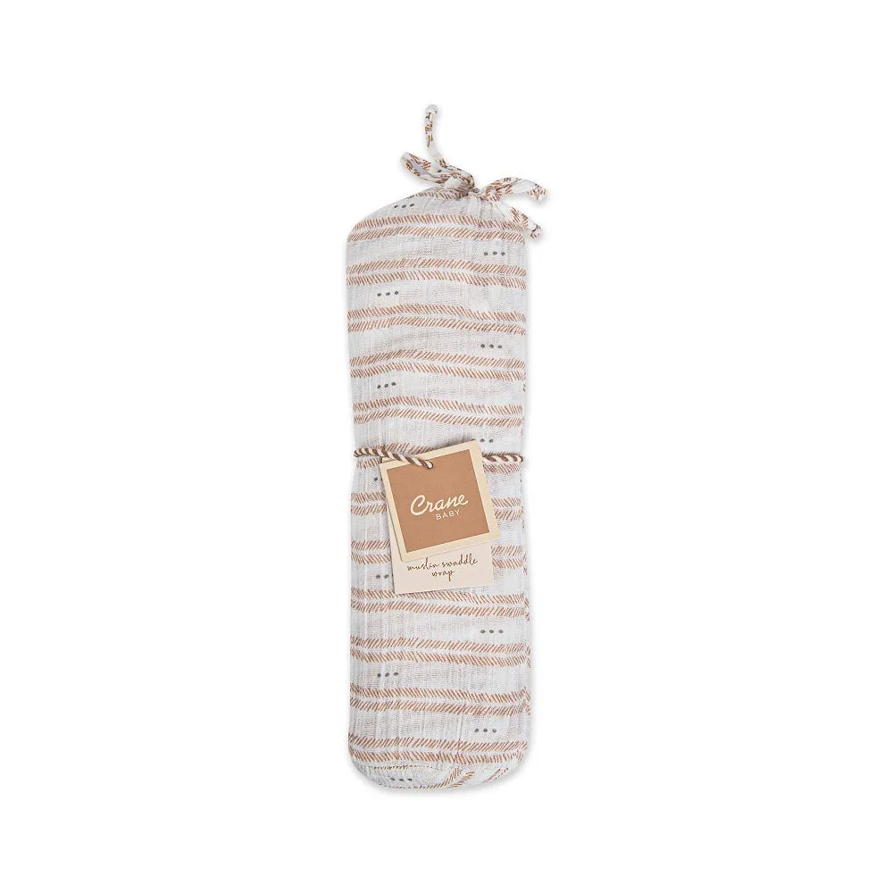 Crane Baby Ezra Collection Muslin Swaddle Herringbone