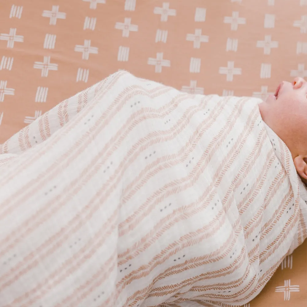 Crane Baby Ezra Collection Muslin Swaddle Herringbone