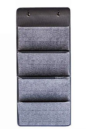 Elegant Wonders 4 Pocket Fabric Wall Organizer for House, Closet Storage and Office with Wall Mount Or for Hanging Over The Door Or Cubicle. WallPockets Accessory by EW. [Gray]
