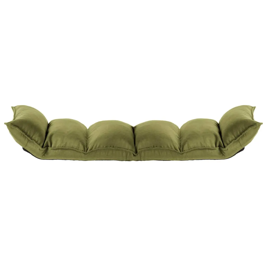 Folding Floor Chair Green Fabric