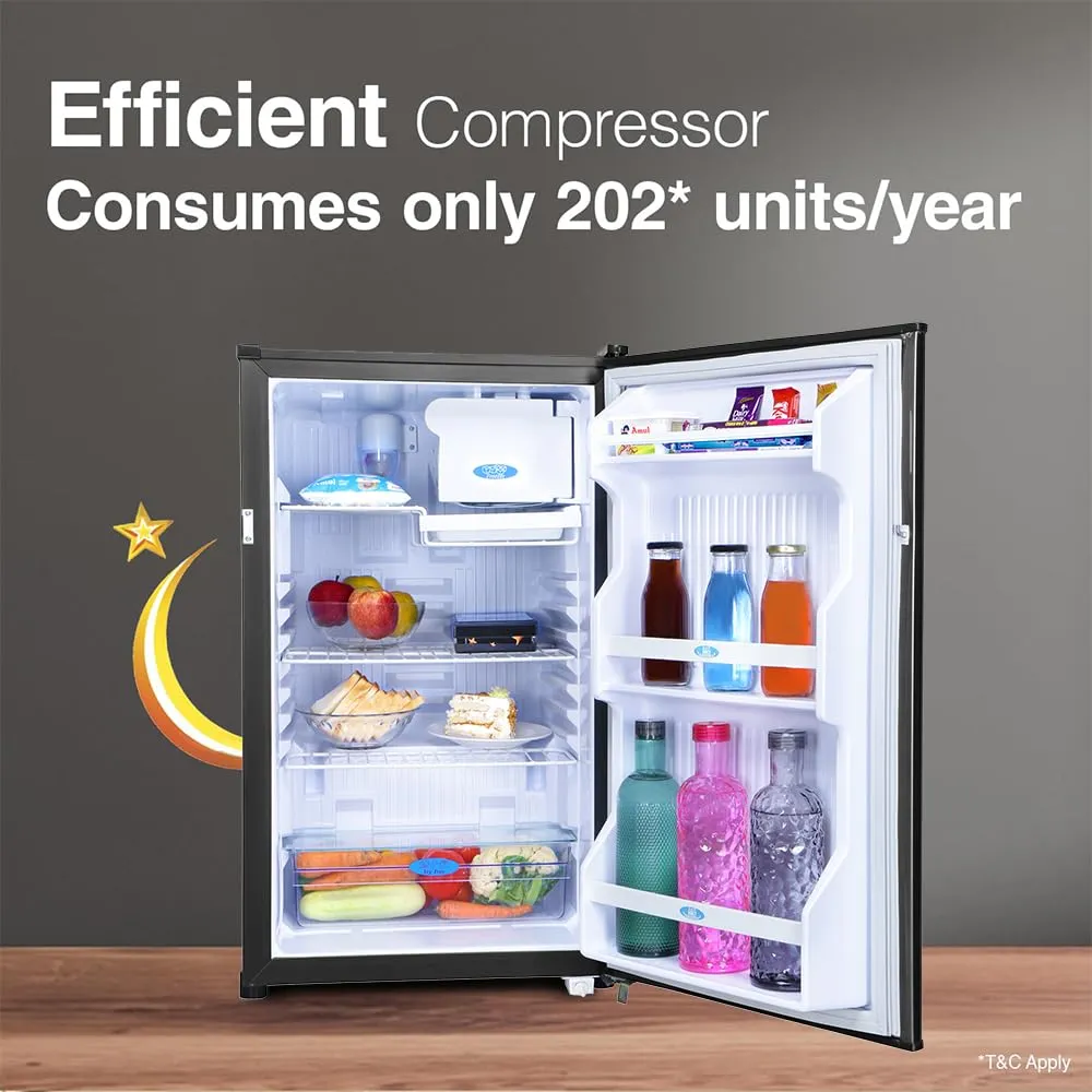 Godrej RD CHAMP 114A WPF FS ST 97 L 1 Star Direct Cool Single Door Refrigerator With Jumbo Vegetable Tray ( Fossil Steel)