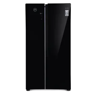 Godrej RS EONVELVET 579 RFD GL BK 564 L Frost Free Side-By-Side Refrigerator  Glass Black Door