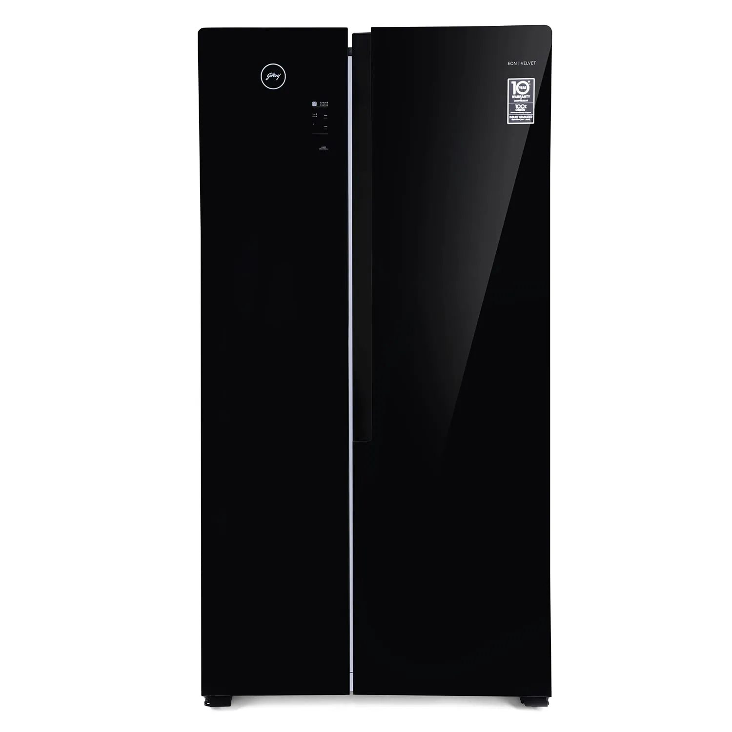 Godrej RS EONVELVET 579 RFD GL BK 564 L Frost Free Side-By-Side Refrigerator  Glass Black Door