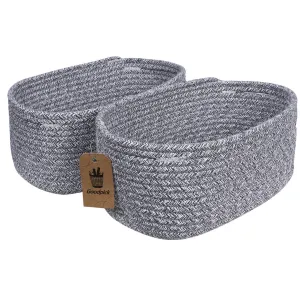 Goodpick Cute Cotton Rope Basket - Dresser Baskets Drawer Baskets Organizer Nursery Closet Storage Foldable Cloth Storage Box Underwear Organizer Drawer Divider, 12''×7''×5'' Set of 2
