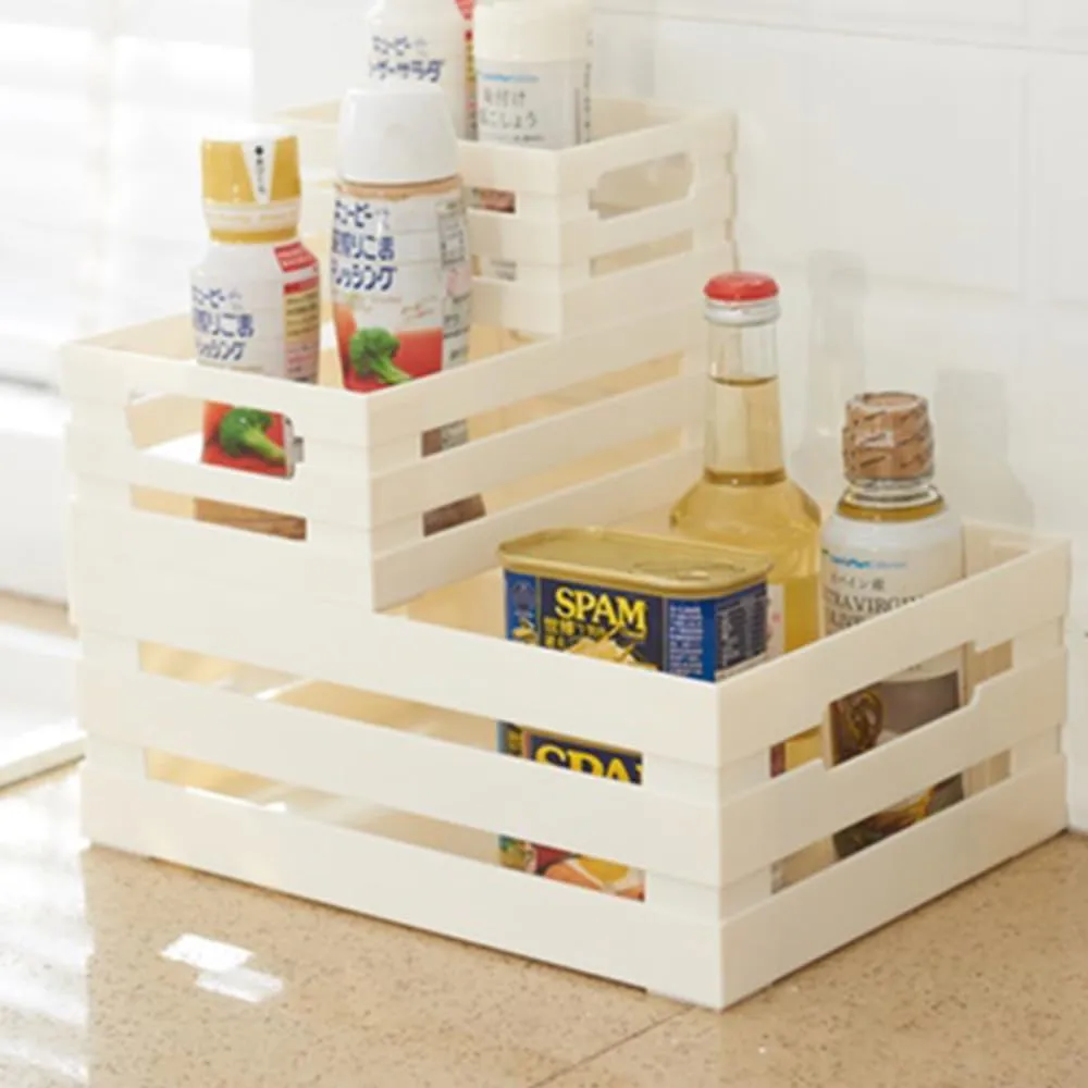 Kuber Industries Multipurpose Portable Medium Storage Basket|Box For Storage Without Lid (Beige)