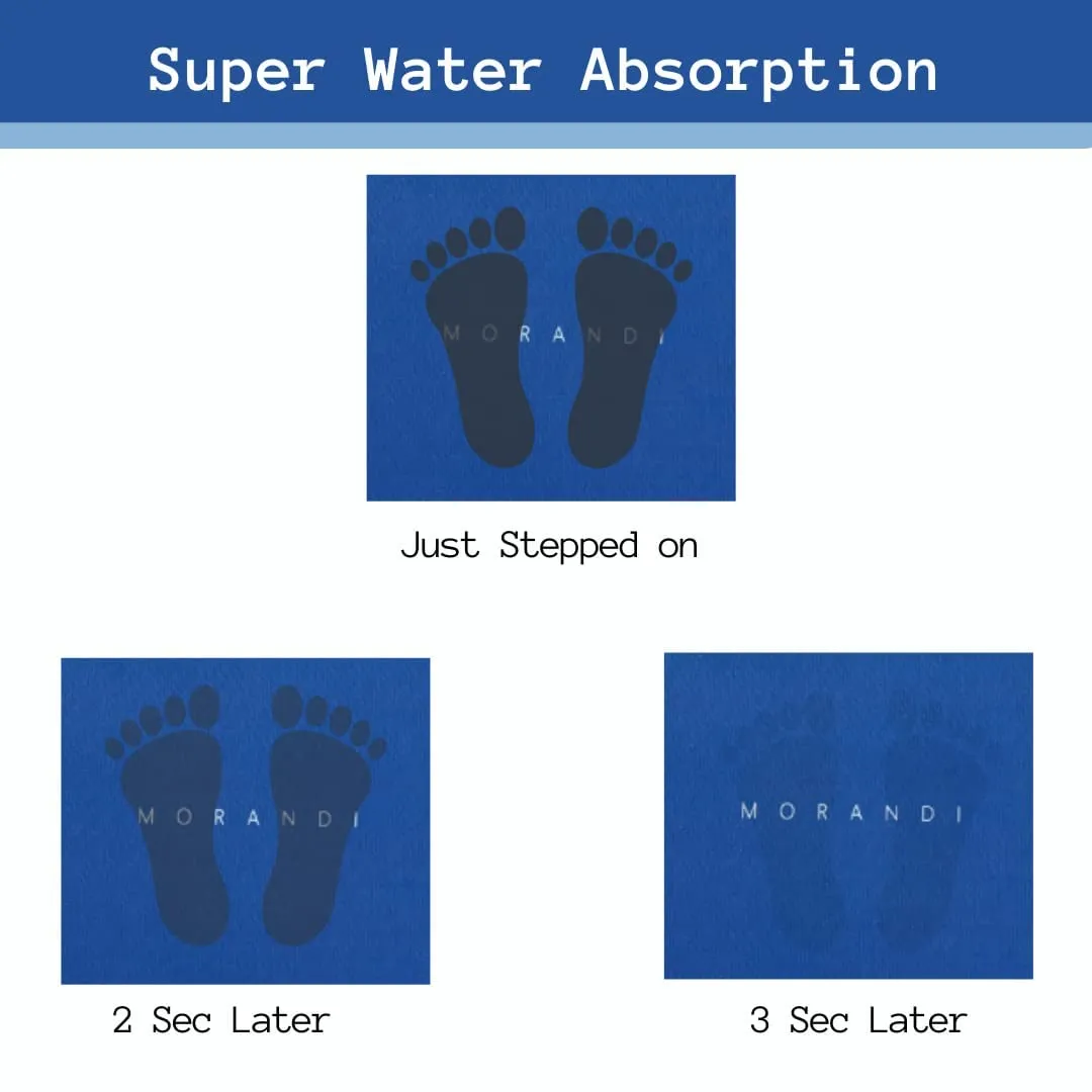 Kuber Industries Stylish Bathroom, Door Mat, Floor, Bath, Door, Bathroom Carpet | Non Slip for Bathroom Cushion Super Absorbent Soft Carpet, Quick Dry Dirt | 40 x 60 cm, Blue, Pack of 4
