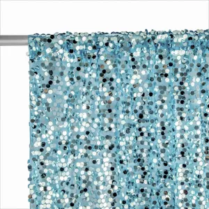 Large Payette Sequin 12ft H x 52" W Drape/Backdrop panel - Baby Blue