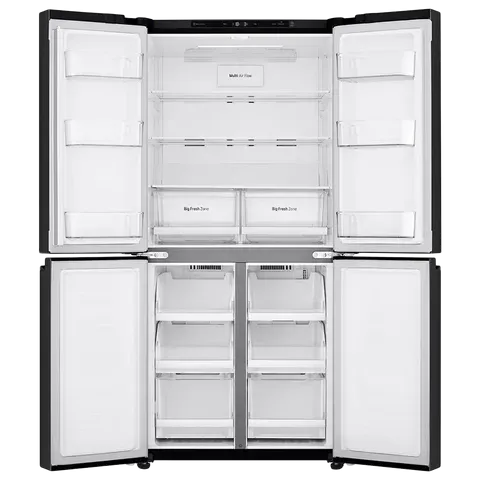 LG GC-B22FTQVB 530L, French Door Refrigerator with Smart Inverter Compressor, Multi Air Flow, Linear Cooling, Smart Diagnosis with Matte Black Finish