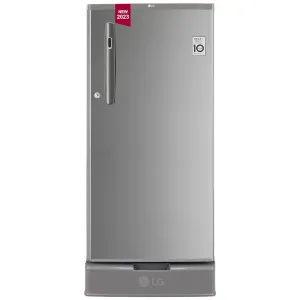 LG GL-D199OPZD 185 L Direct Cool Single Door 3 Star Refrigerator with Base Drawer with Fast Ice Making  (Shiny Steel)