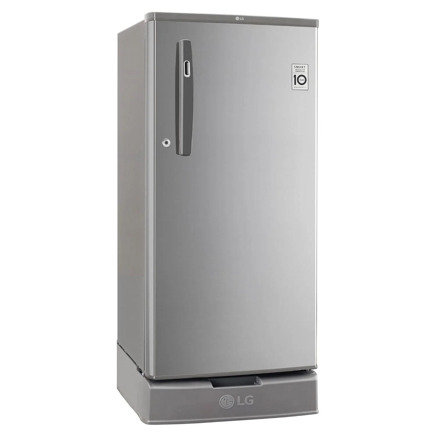 LG GL-D199OPZD 185 L Direct Cool Single Door 3 Star Refrigerator with Base Drawer with Fast Ice Making  (Shiny Steel)