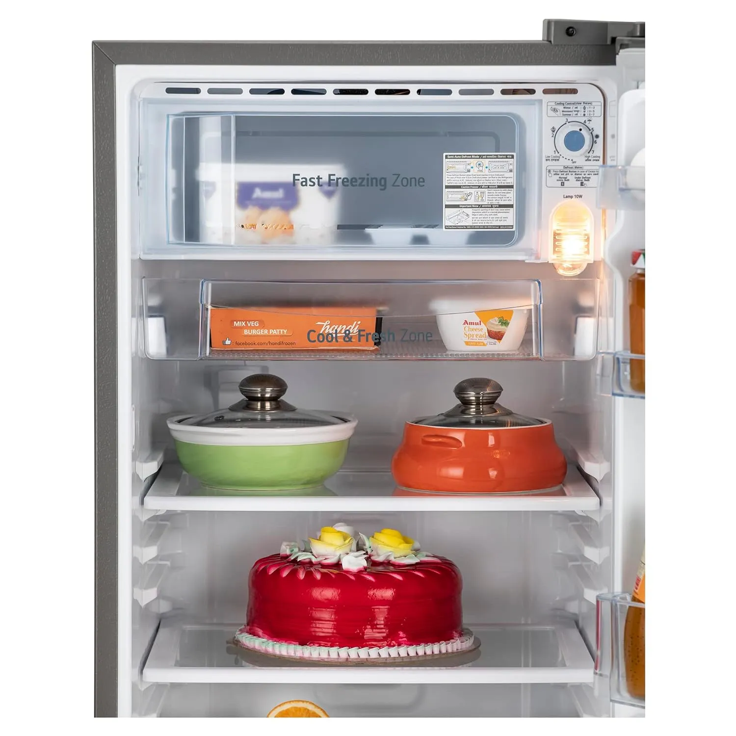 LG GL-D199OPZD 185 L Direct Cool Single Door 3 Star Refrigerator with Base Drawer with Fast Ice Making  (Shiny Steel)