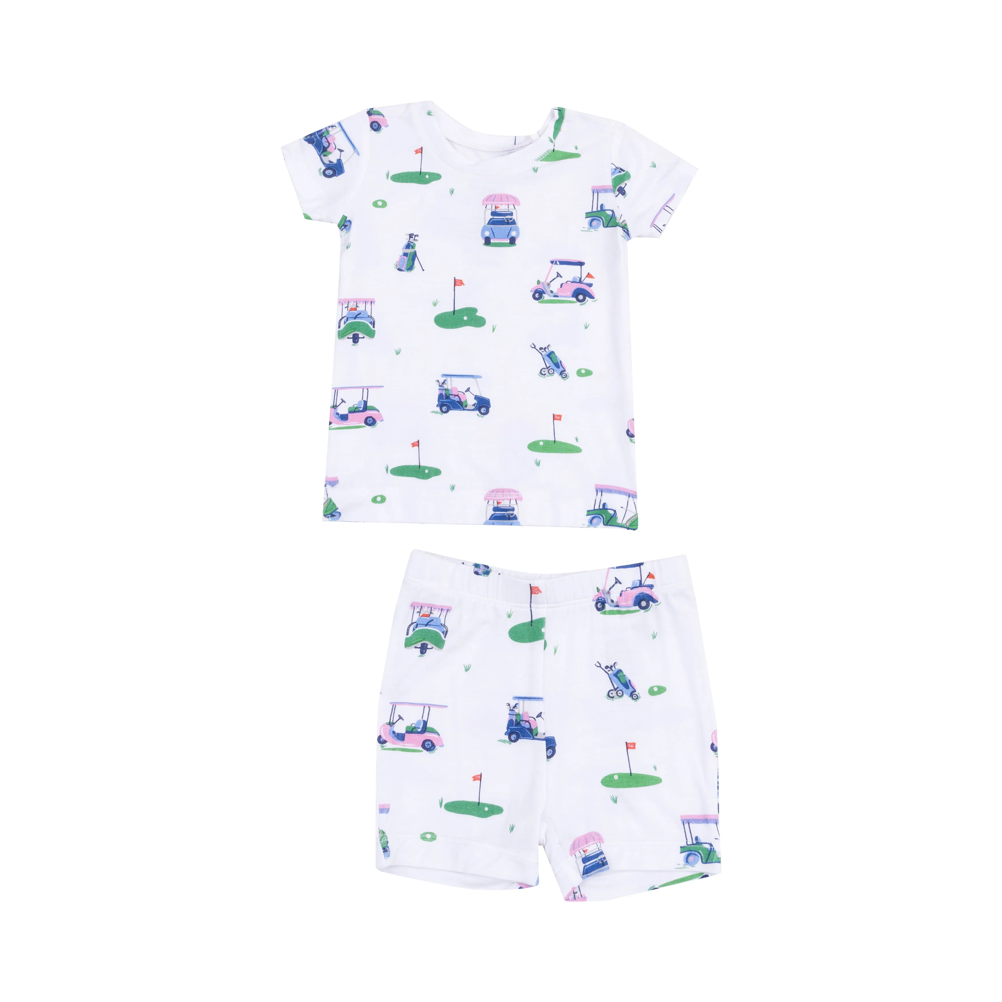 Loungewear Short Set - Vintage Golf Carts Pink