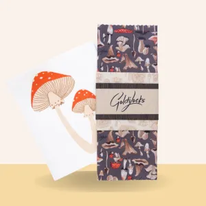 Mushroom Pair: Set of 3 Beeswax Wraps   Dishcloth