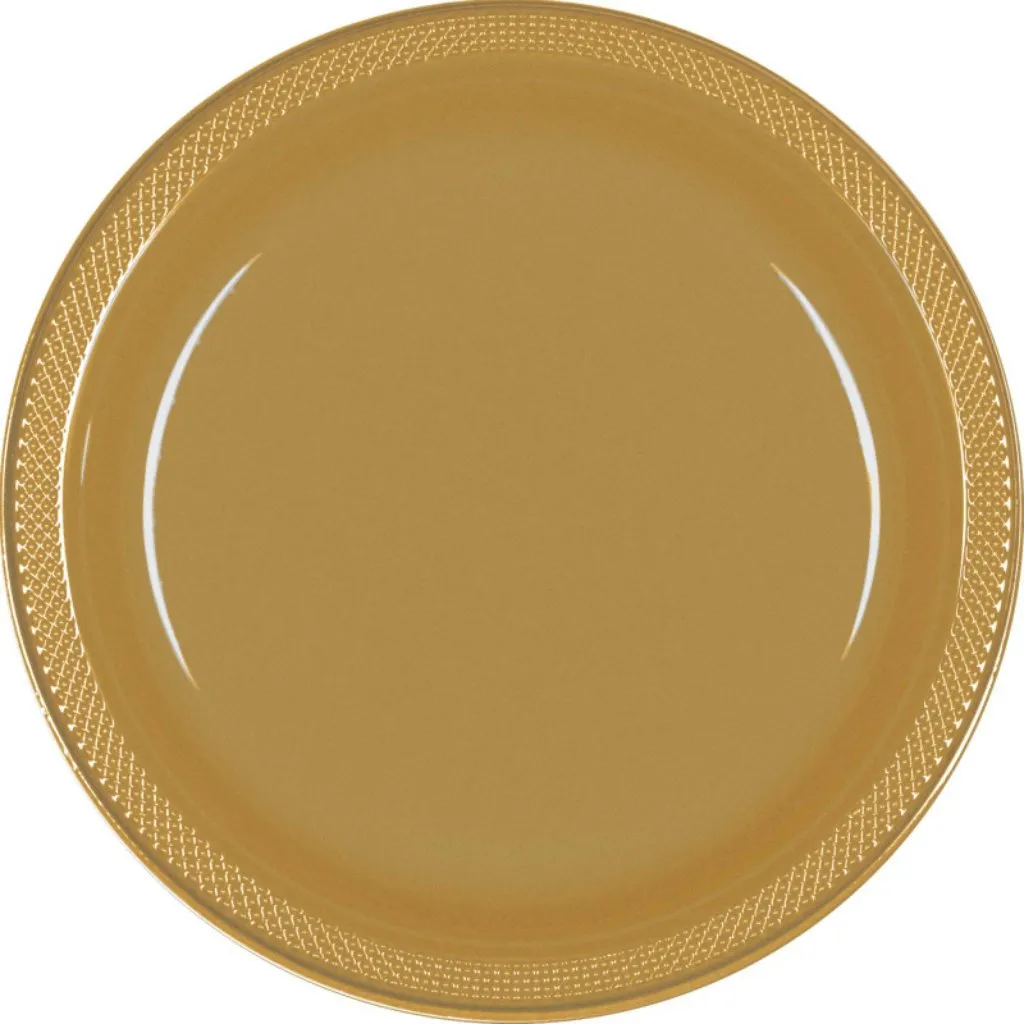 Premium Plastic Plates 17cm 20 Pack Gold