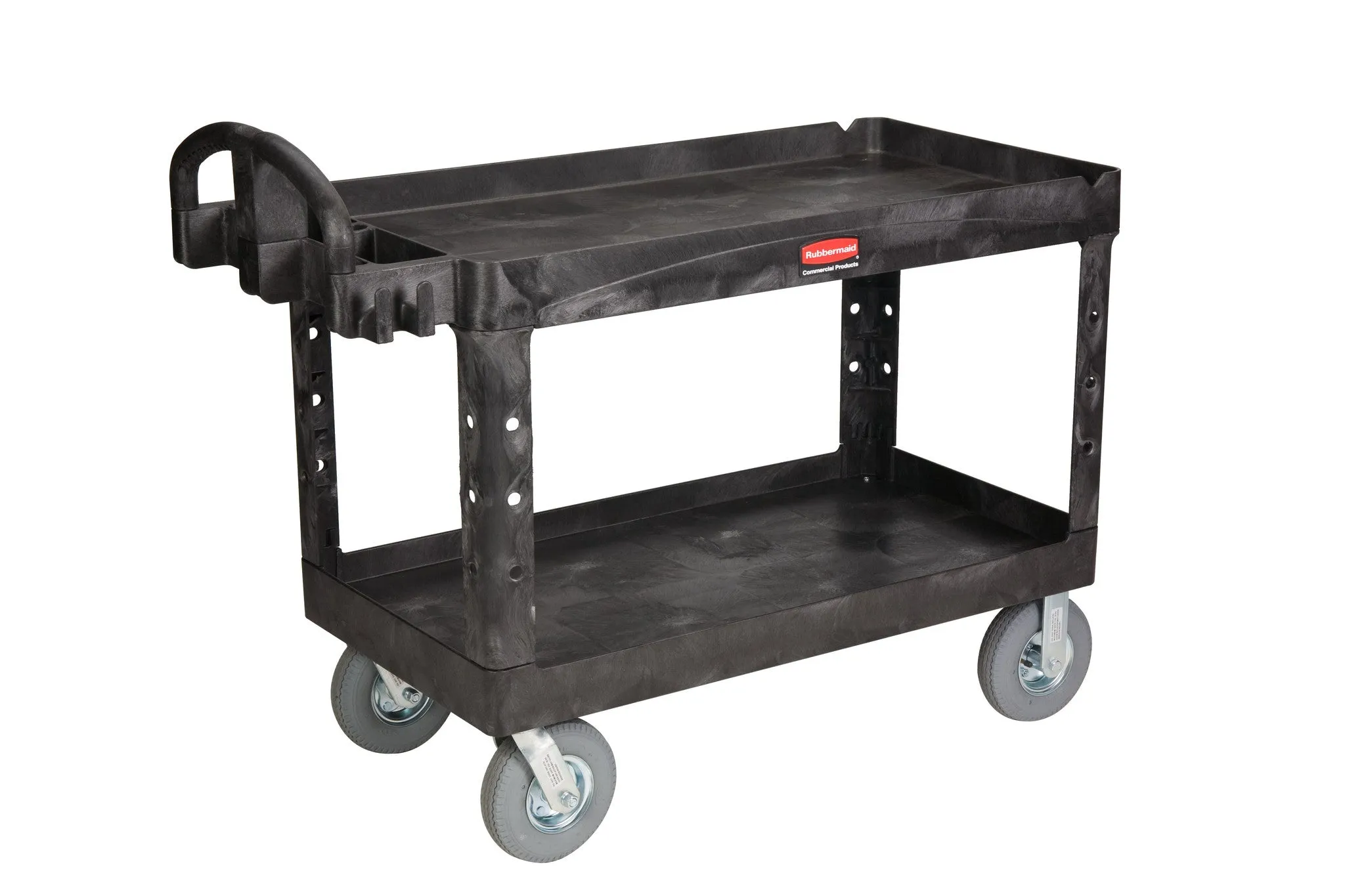 RUBBERMAID 2 SHELF UTILITY CART BLACK