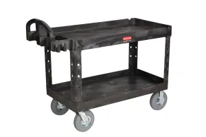 RUBBERMAID 2 SHELF UTILITY CART BLACK