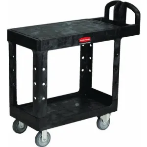 Rubbermaid® Heavy Duty 2-Shelf Utility Cart | Flat Shelf | Swivel Casters | 4505