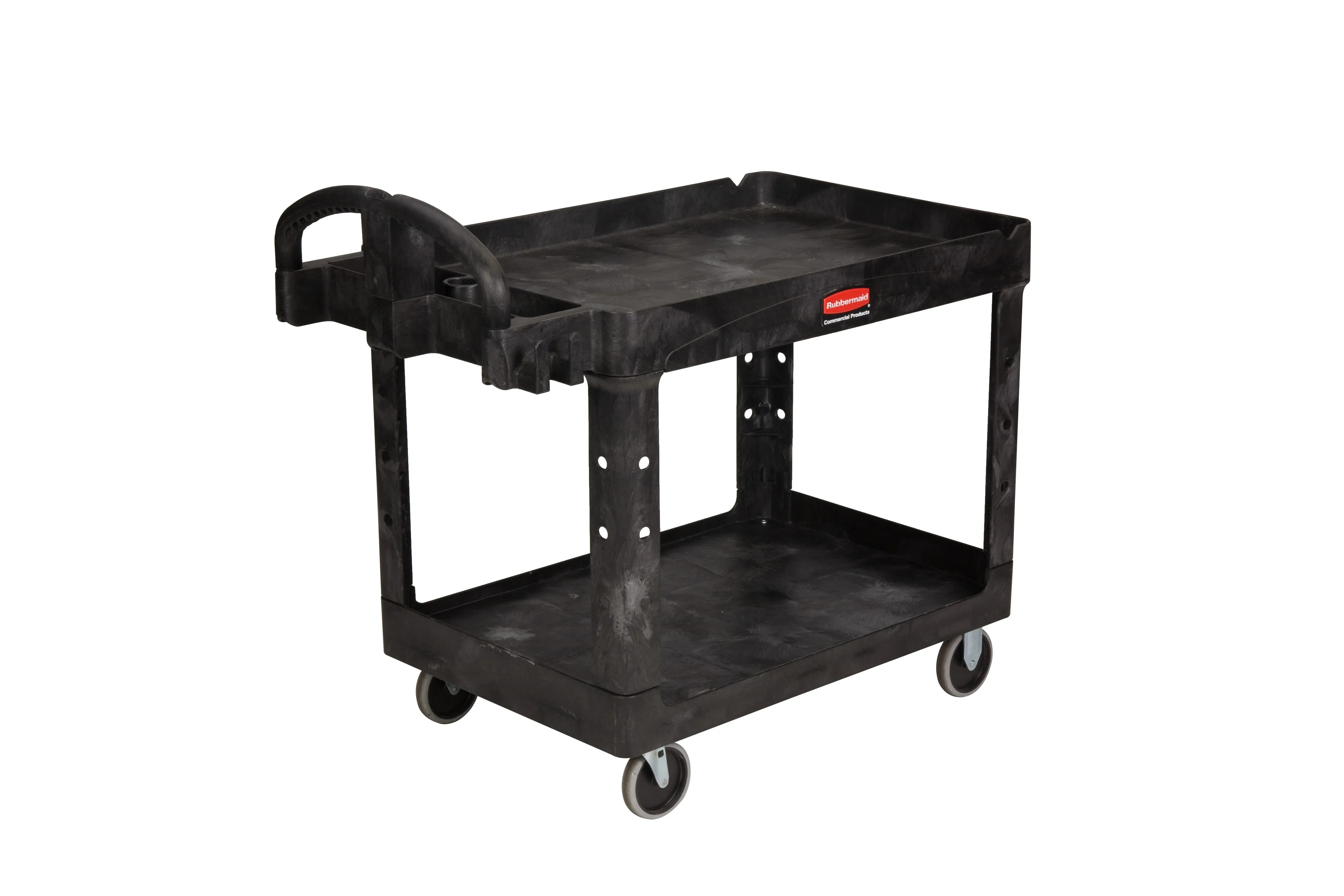 Rubbermaid® Heavy Duty 2-Shelf Utility Cart | Lipped Shelf | Swivel Casters | 4520