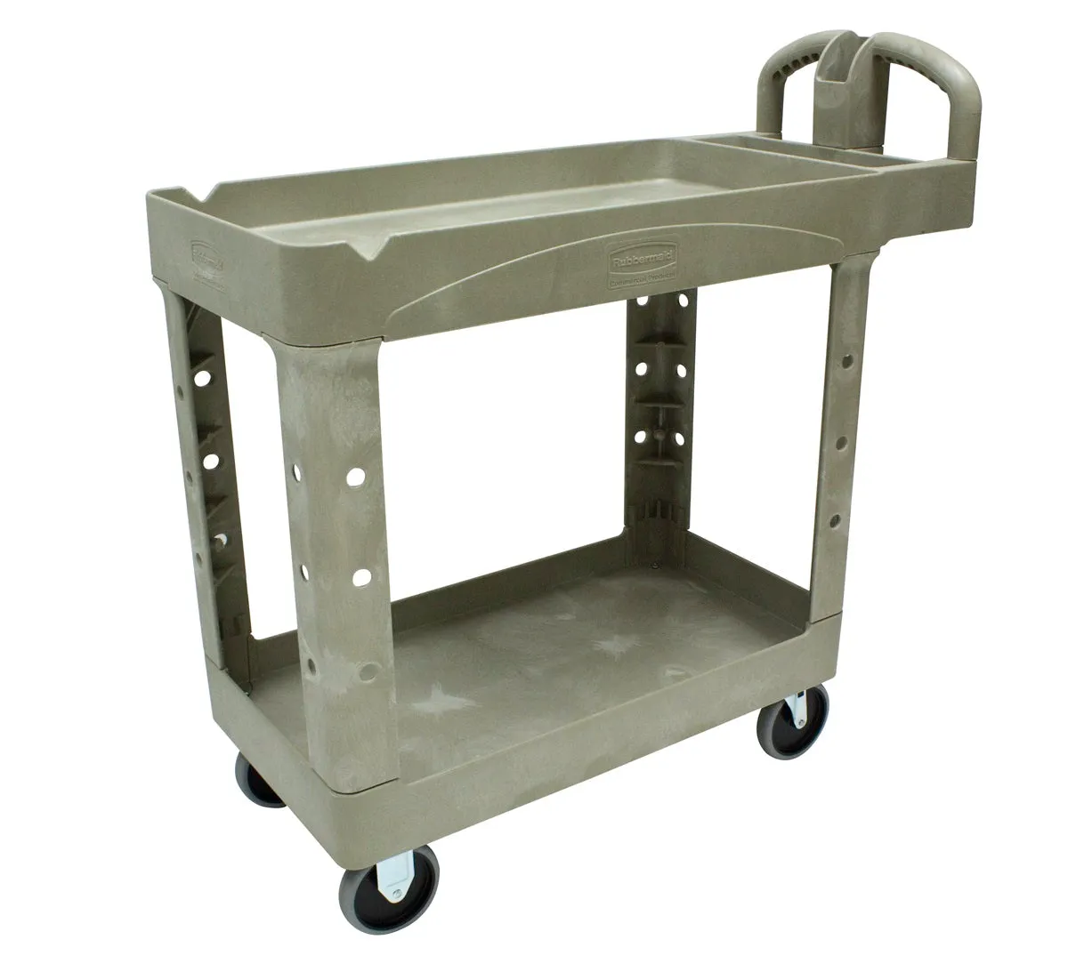 Rubbermaid® Heavy Duty 2-Shelf Utility Cart | Lipped Shelf | Swivel Casters | 4520