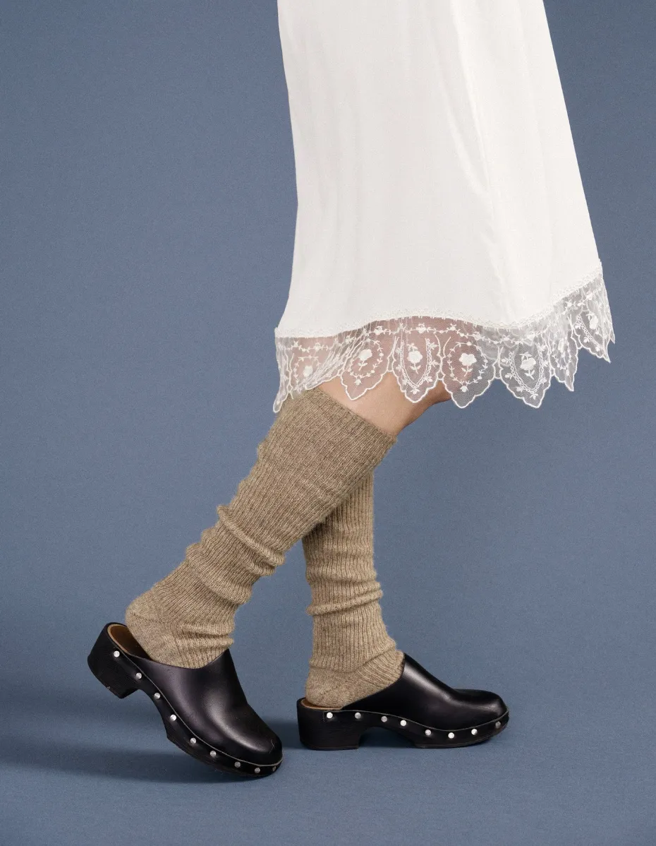 Shaggy Alpaca Over-The-Knee Sock in Oatmeal
