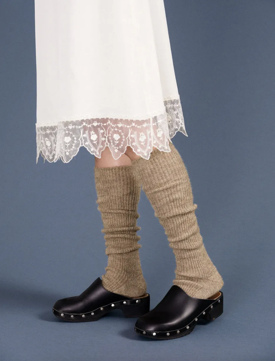 Shaggy Alpaca Over-The-Knee Sock in Oatmeal