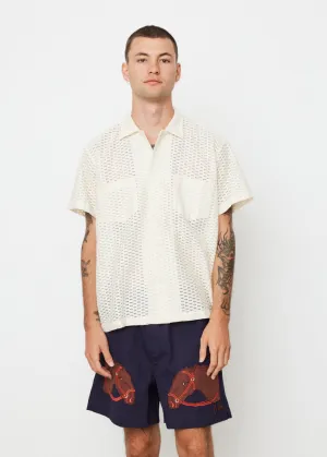 Sheer Brick Lace Short Sleeve Shirt