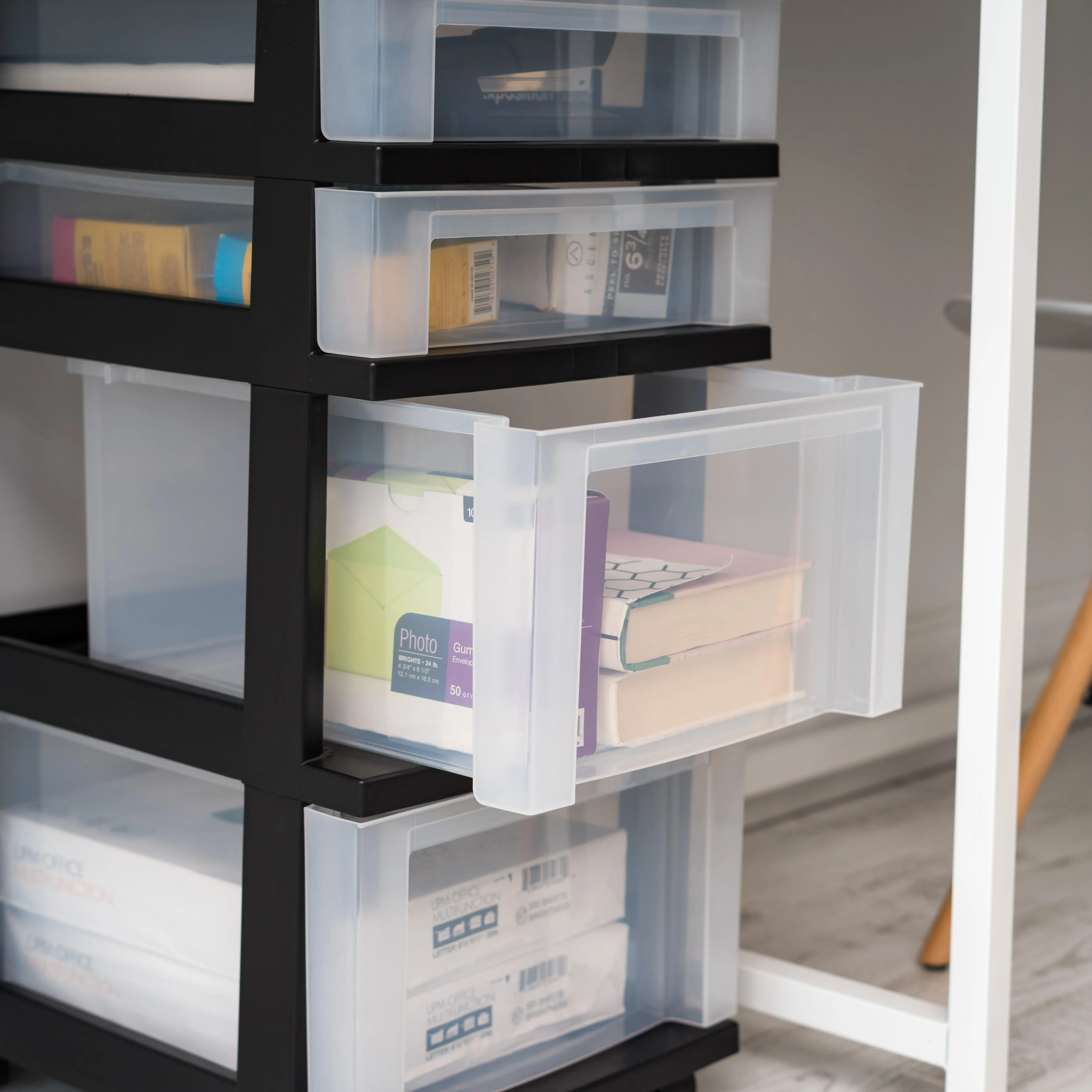 Storage Cart with Organizer Top - 4 Drawer