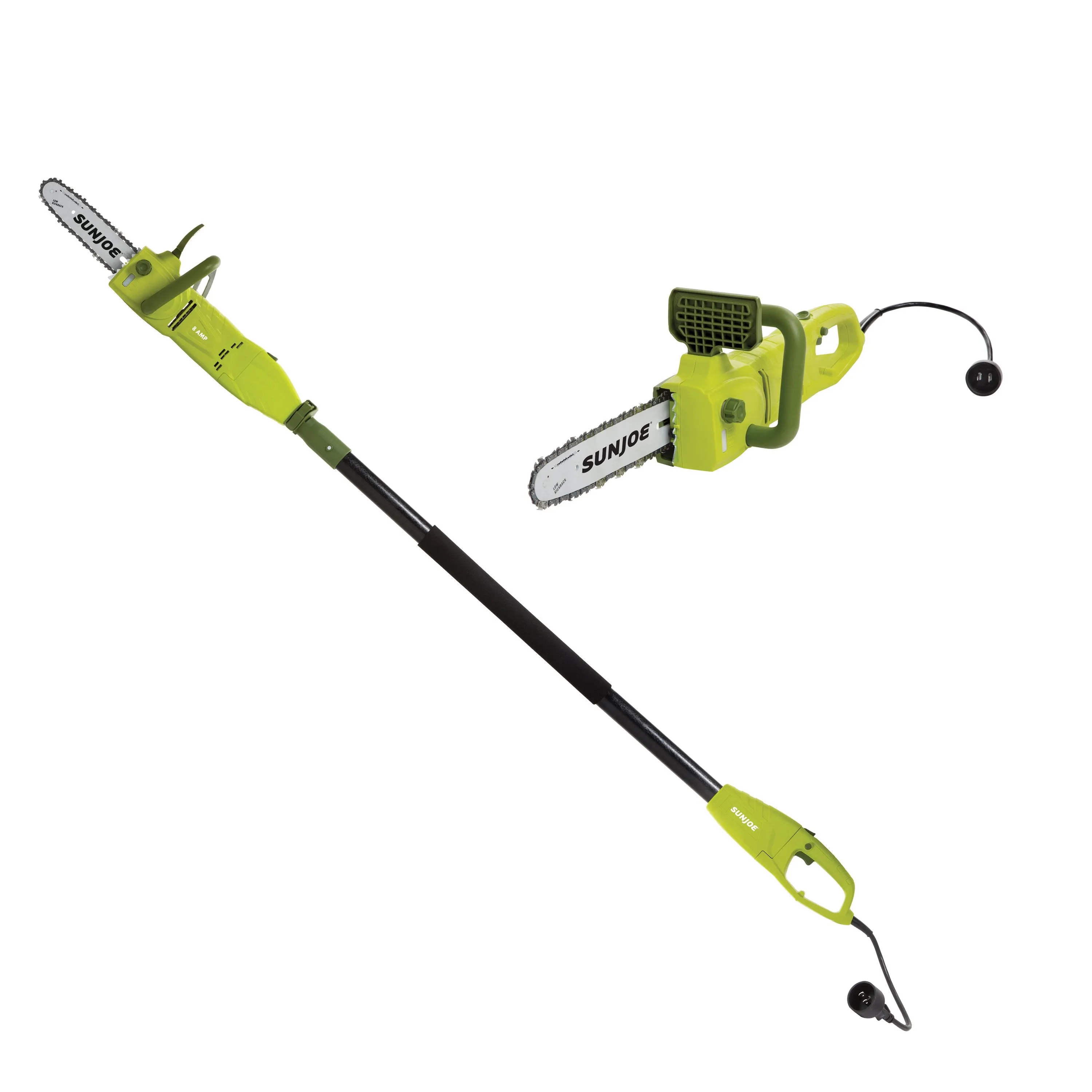 Sun Joe SWJ807E-SJG-RM Electric Convertible Pole Chain Saw | 10 inch | 8.0 Amp (Certified Refurbished)