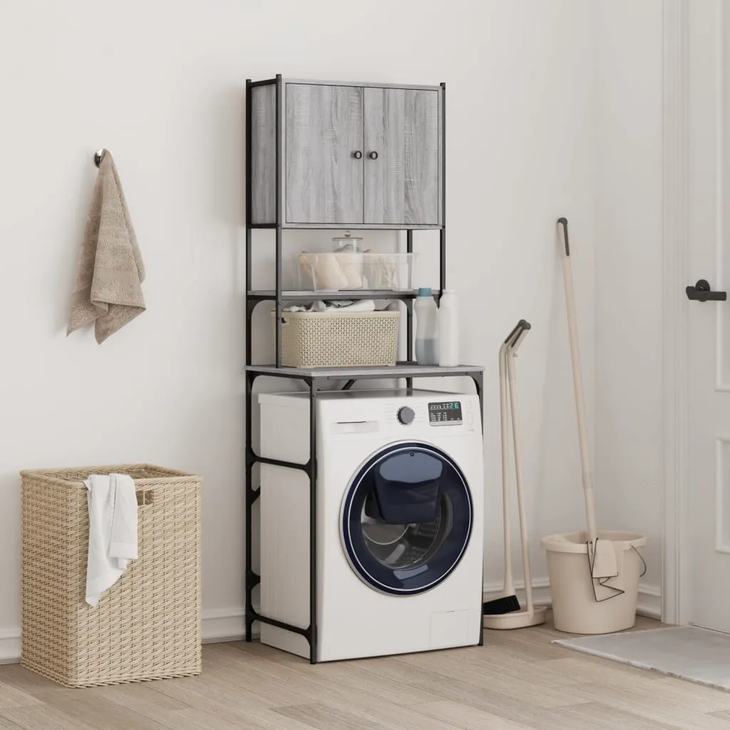 Washing Machine Cabinet Grey Sonoma 68x48.5x194 cm