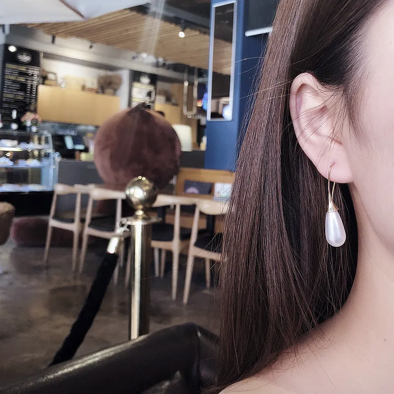 Waterdrop Personality Pearl Earrings With Core Sterling Silver Gold Plated