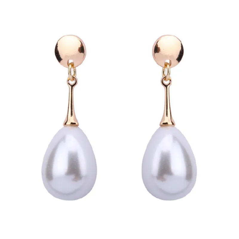 Waterdrop Personality Pearl Earrings With Core Sterling Silver Gold Plated