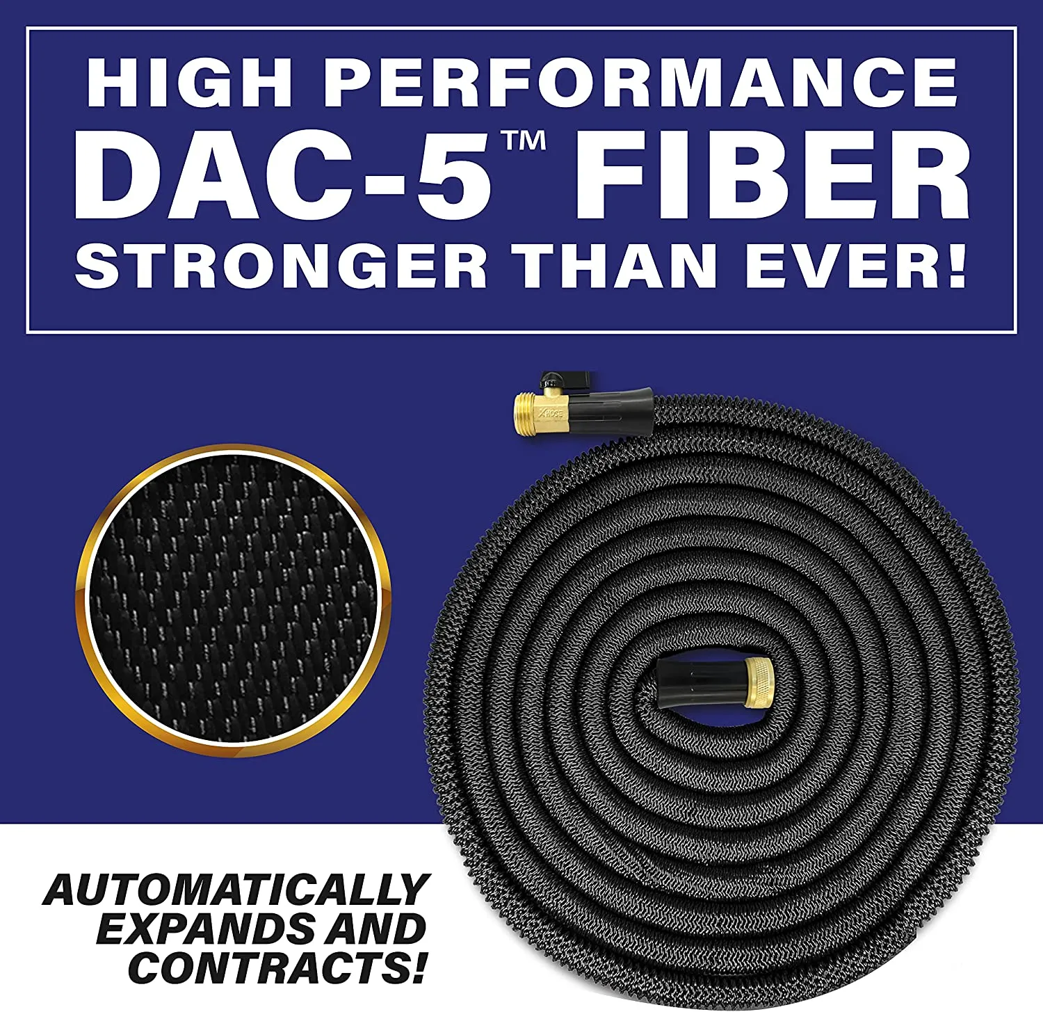 Xhose Dac-5 Garden Hose – 50’– Black