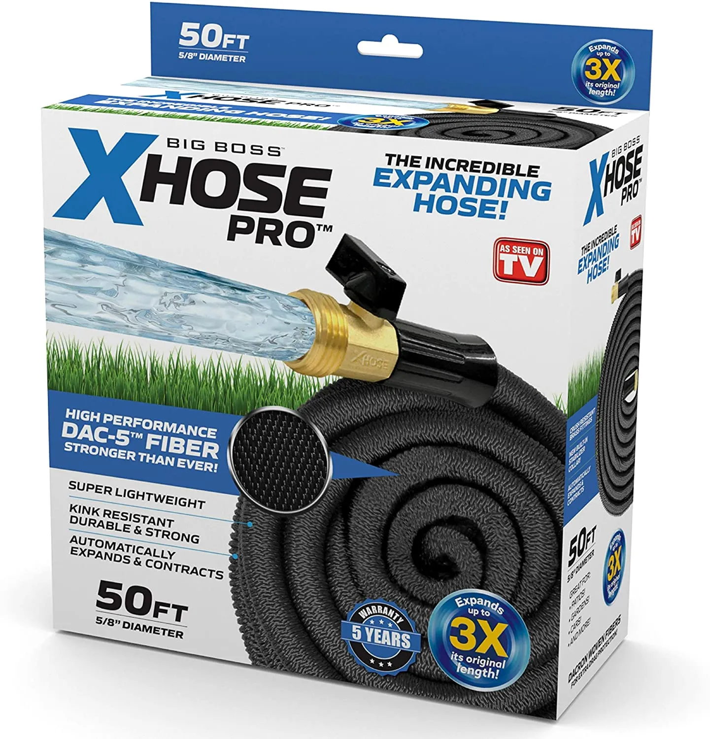 Xhose Dac-5 Garden Hose – 50’– Black